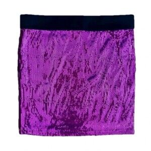 Forever 21 pink sequin mini skirt large flirty cute​ elastic waistband NYE glam